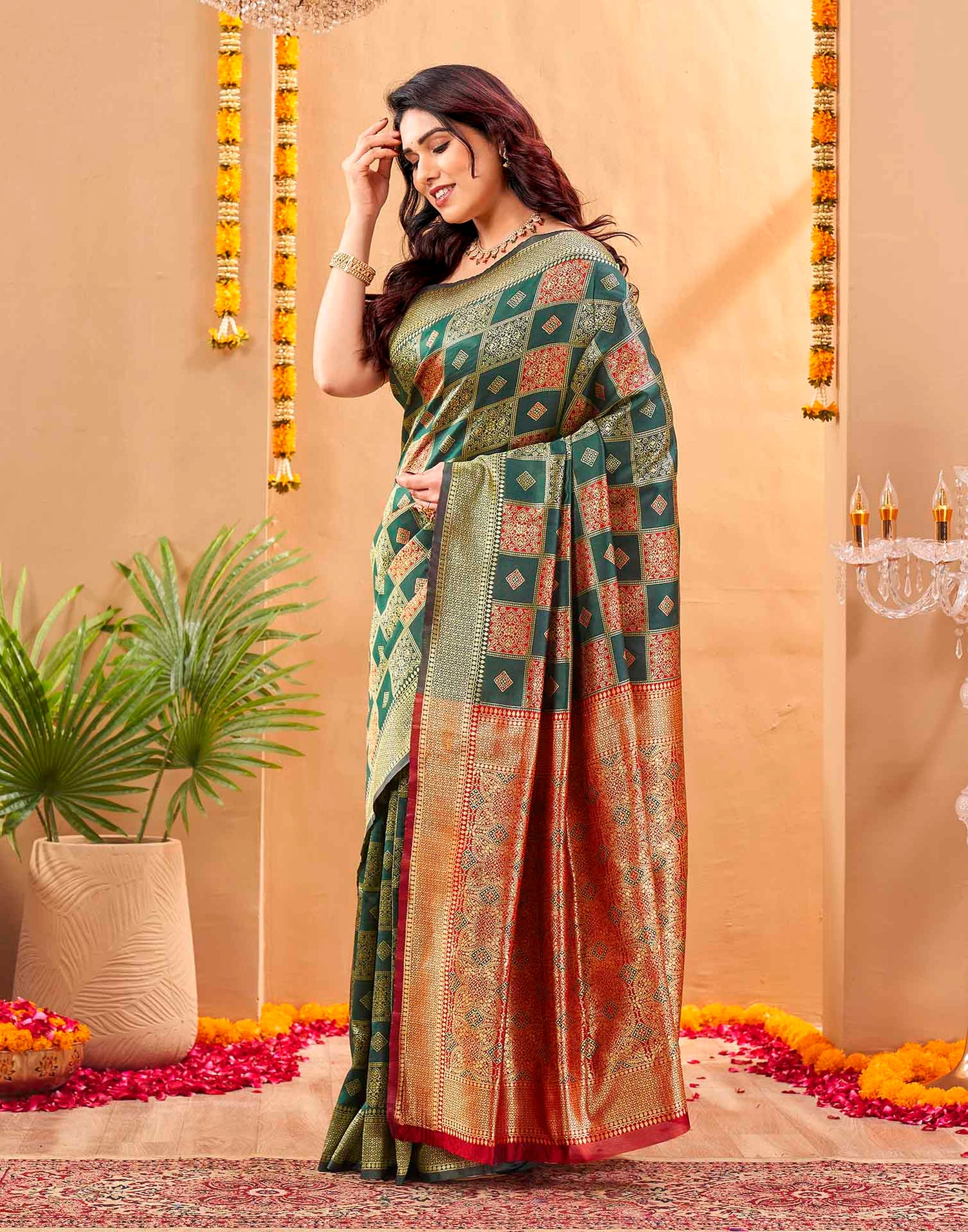 Green Silk Woven Banarasi Saree