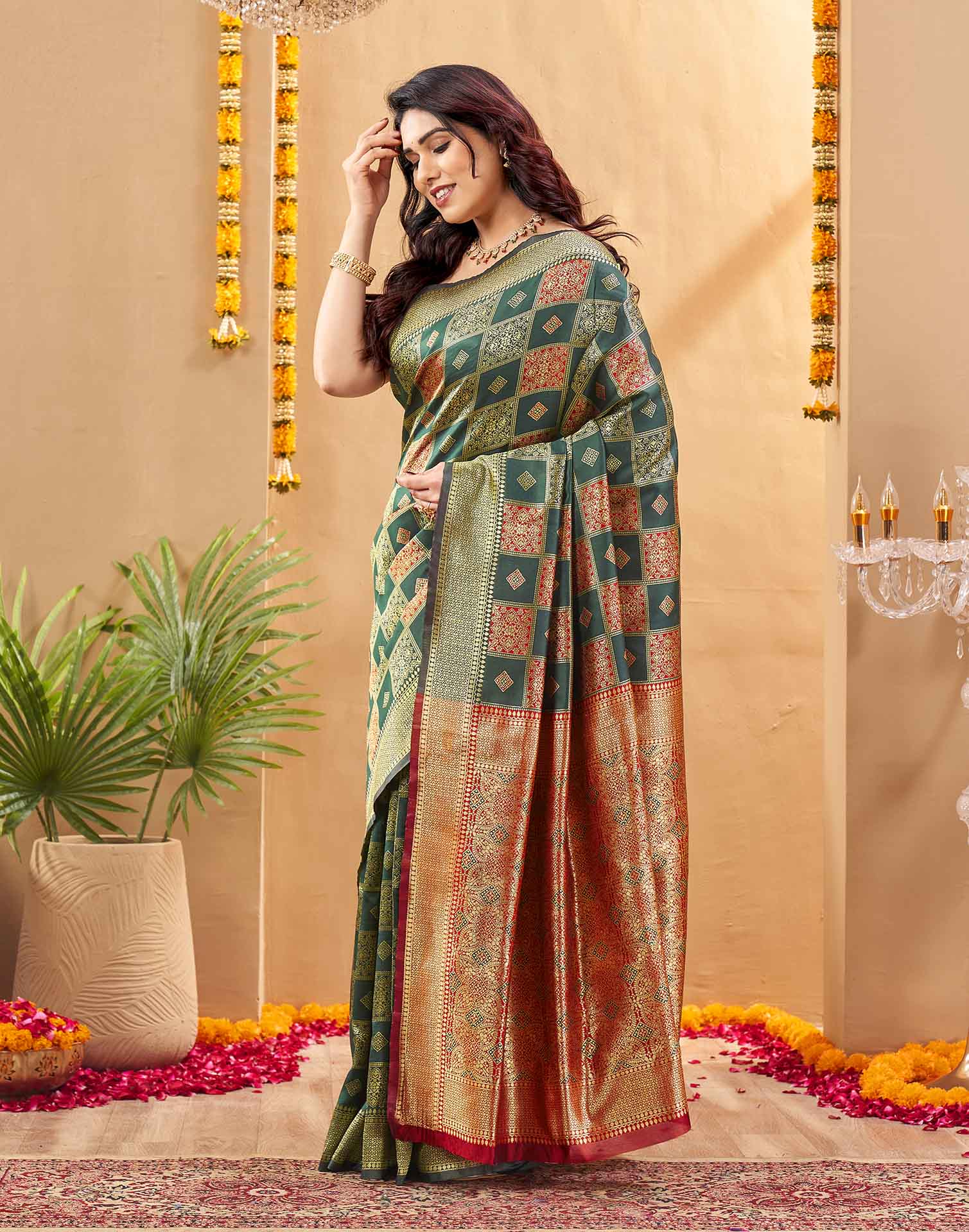 Green Silk Woven Banarasi Saree