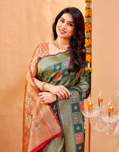 Green Silk Woven Banarasi Saree