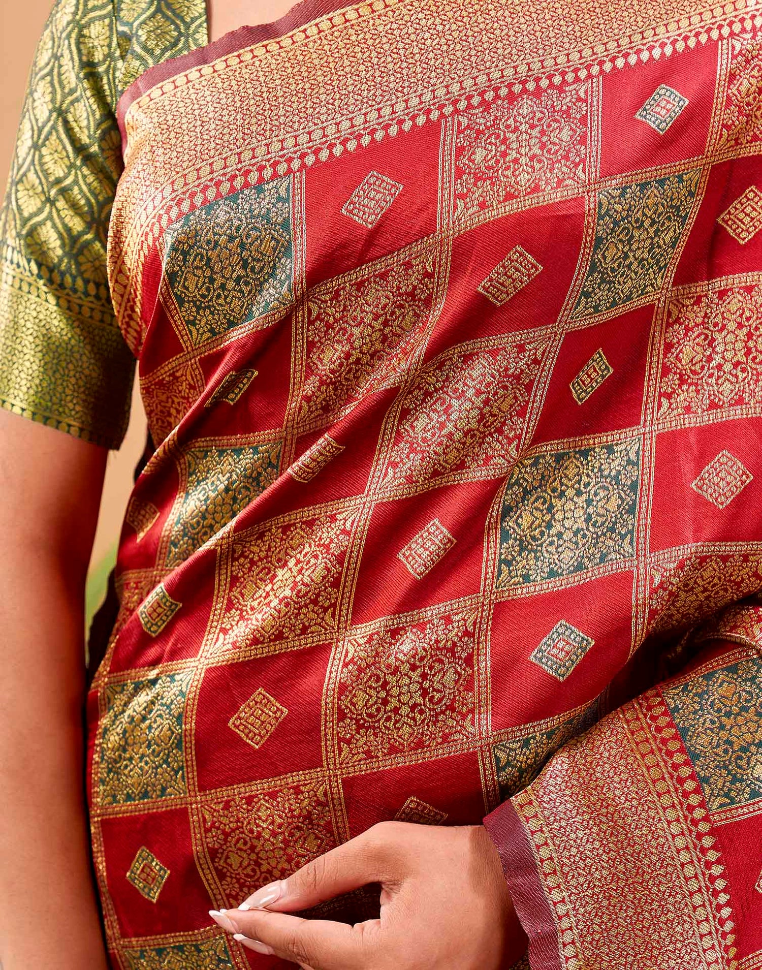 Red Silk Woven Banarasi Saree