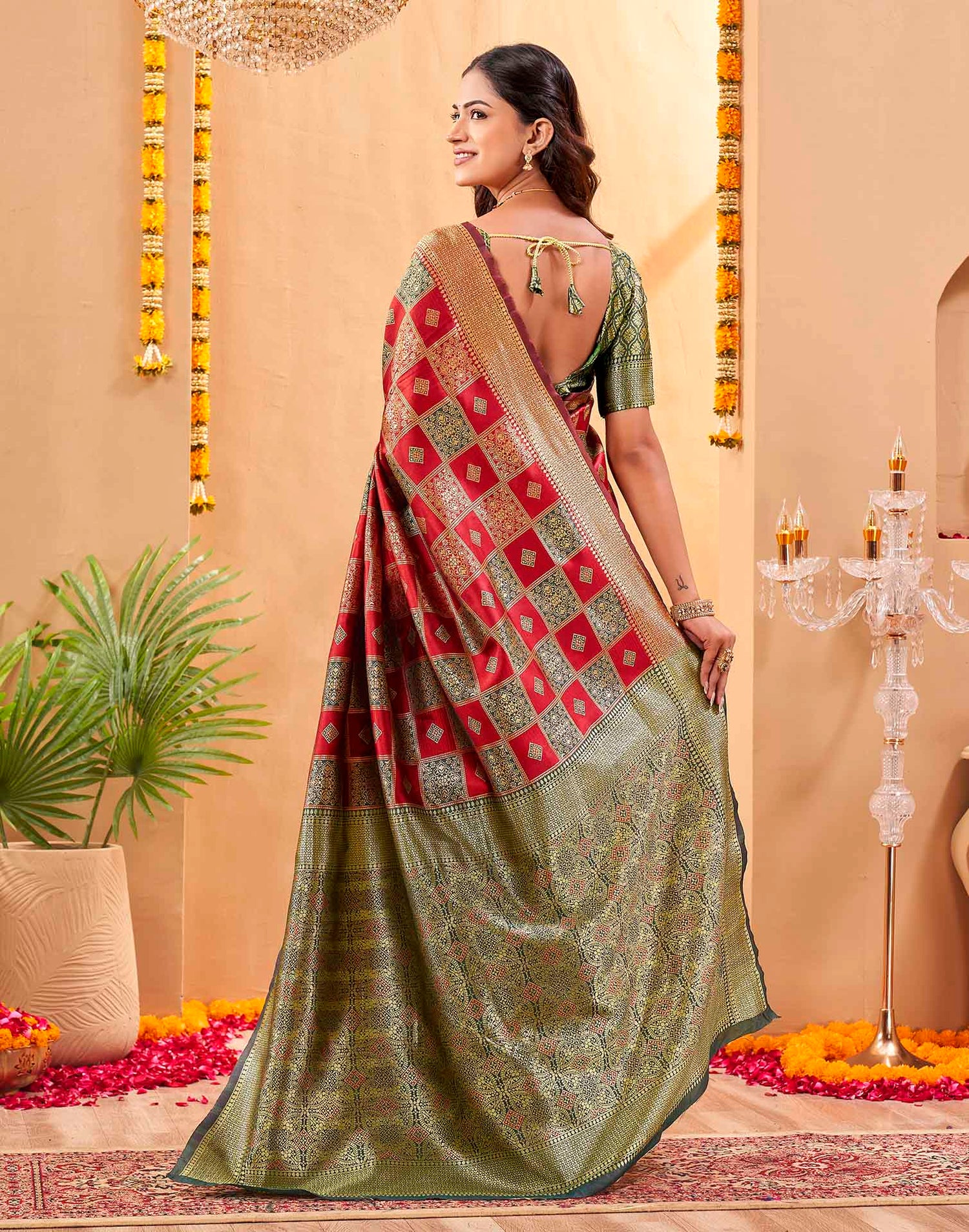 Red Silk Woven Banarasi Saree