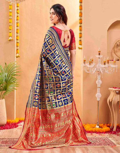 Royal Blue Silk Woven Patola Saree
