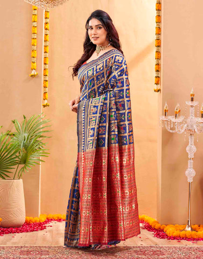 Royal Blue Silk Woven Patola Saree