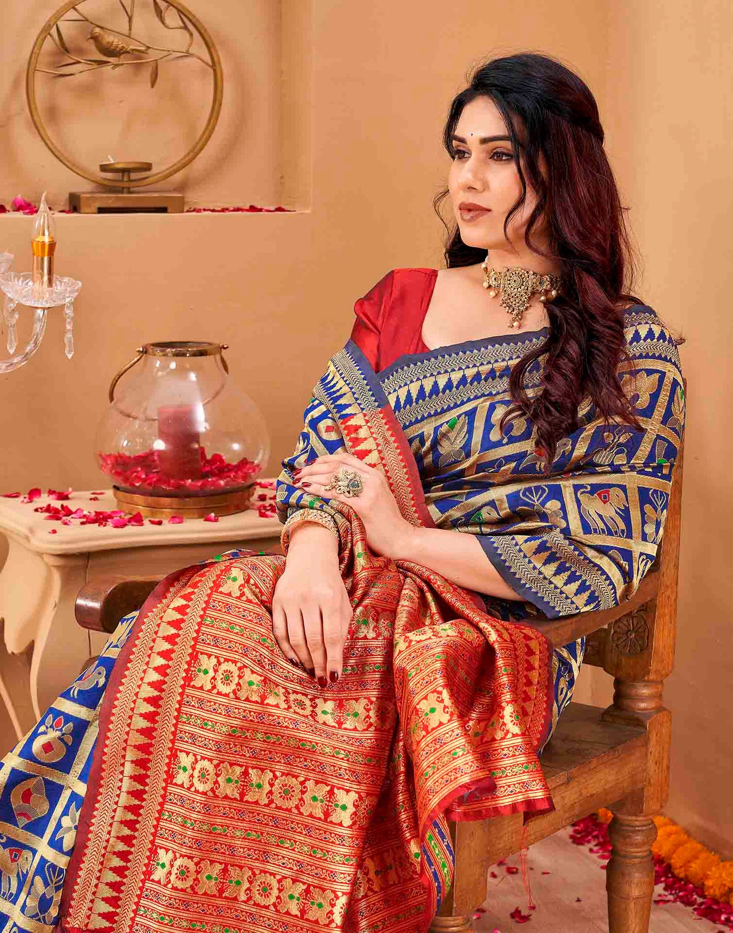 Royal Blue Silk Woven Patola Saree