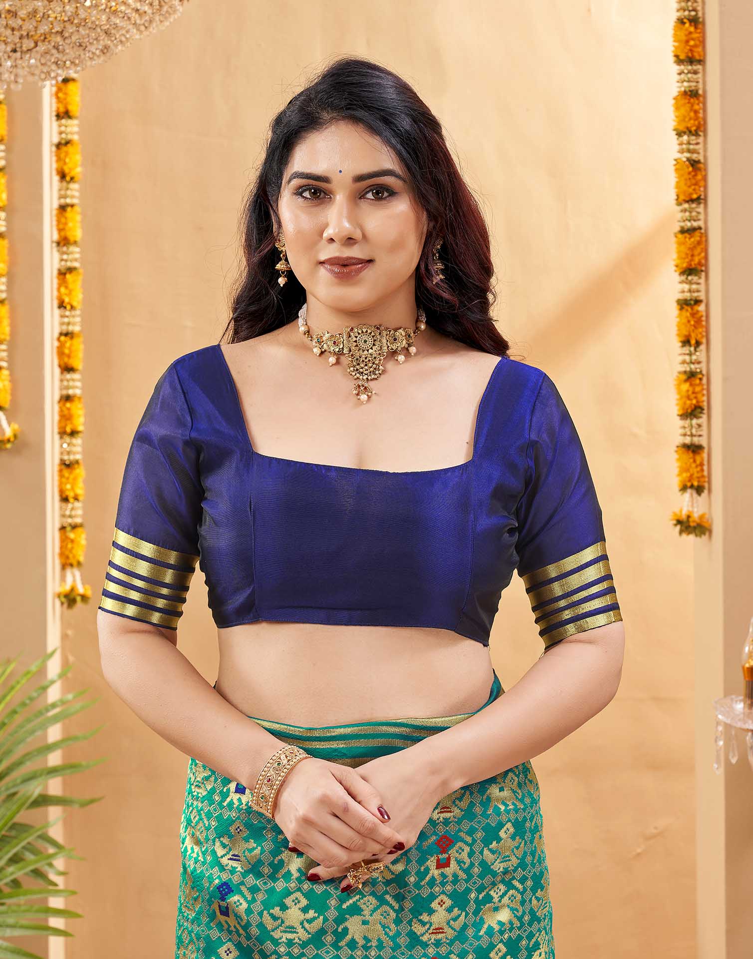 Teal Blue Silk Woven Patola Saree
