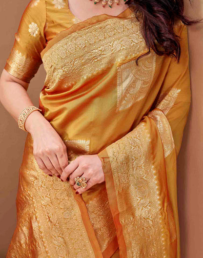 Yellow Silk Woven Banarasi Saree