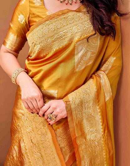 Yellow Silk Woven Banarasi Saree