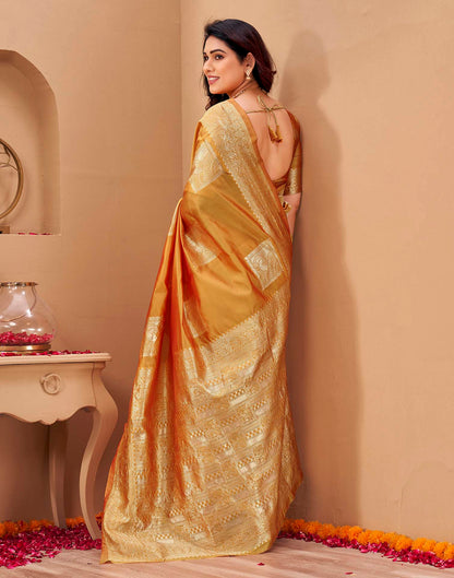 Yellow Silk Woven Banarasi Saree