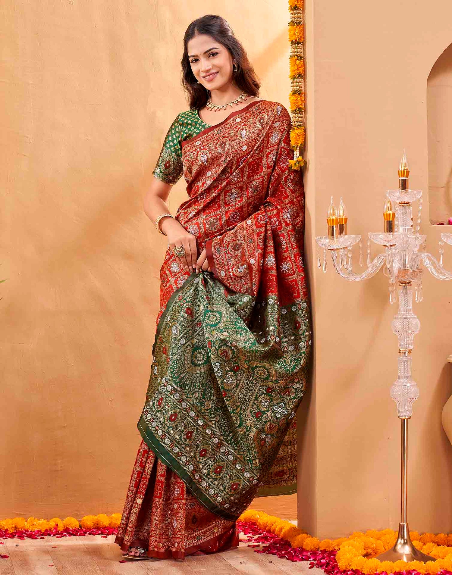 Red Silk Woven Patola Saree