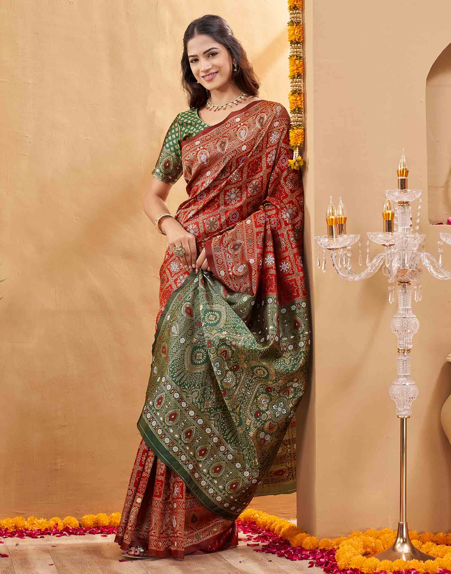 Red Silk Woven Patola Saree