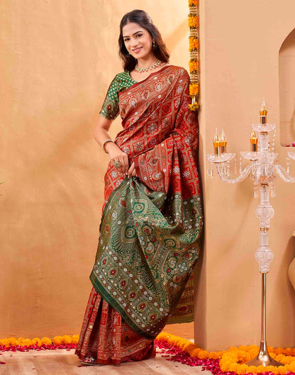 Red Silk Woven Patola Saree