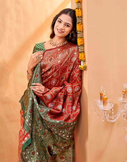 Red Silk Woven Patola Saree