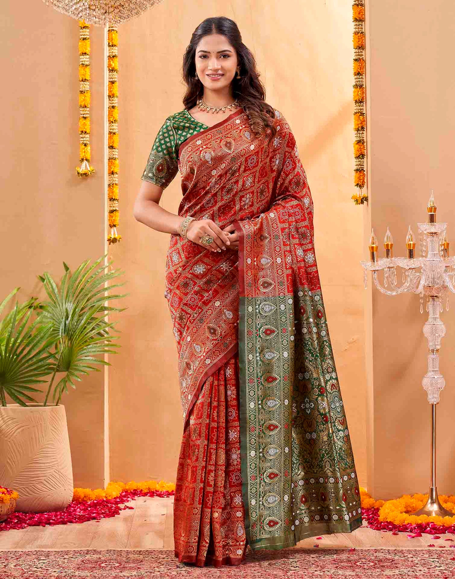 Red Silk Woven Patola Saree