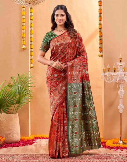 Red Silk Woven Patola Saree