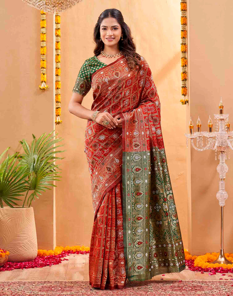 Red Silk Woven Patola Saree