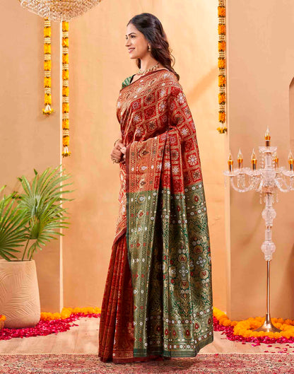 Red Silk Woven Patola Saree