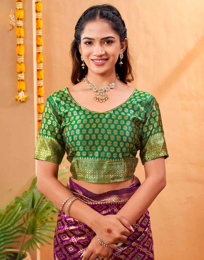 Purple Silk Woven Patola Saree