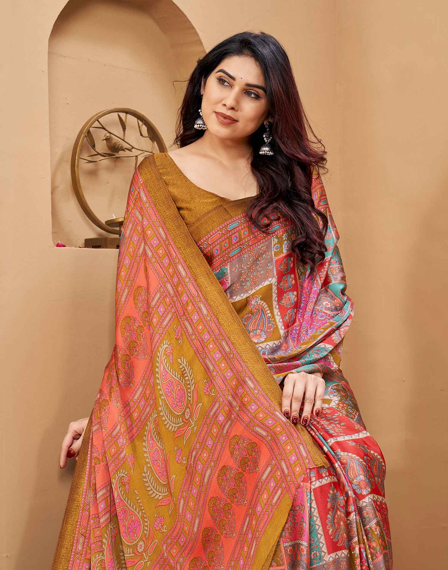 Pink Silk Printed Kalamkari Saree
