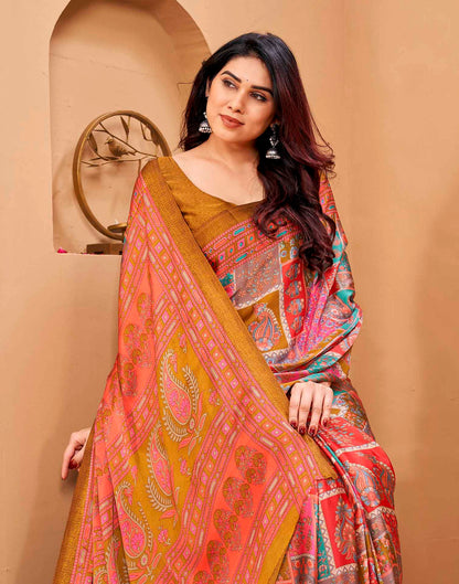 Pink Silk Printed Kalamkari Saree