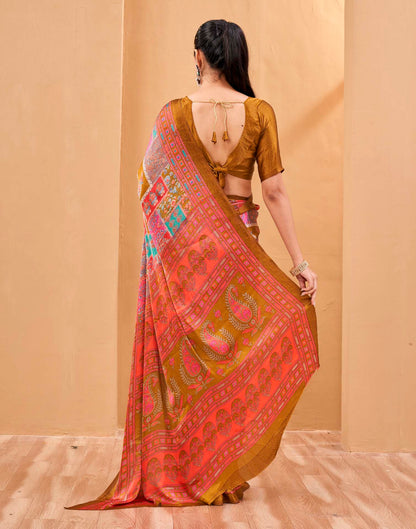 Pink Silk Printed Kalamkari Saree