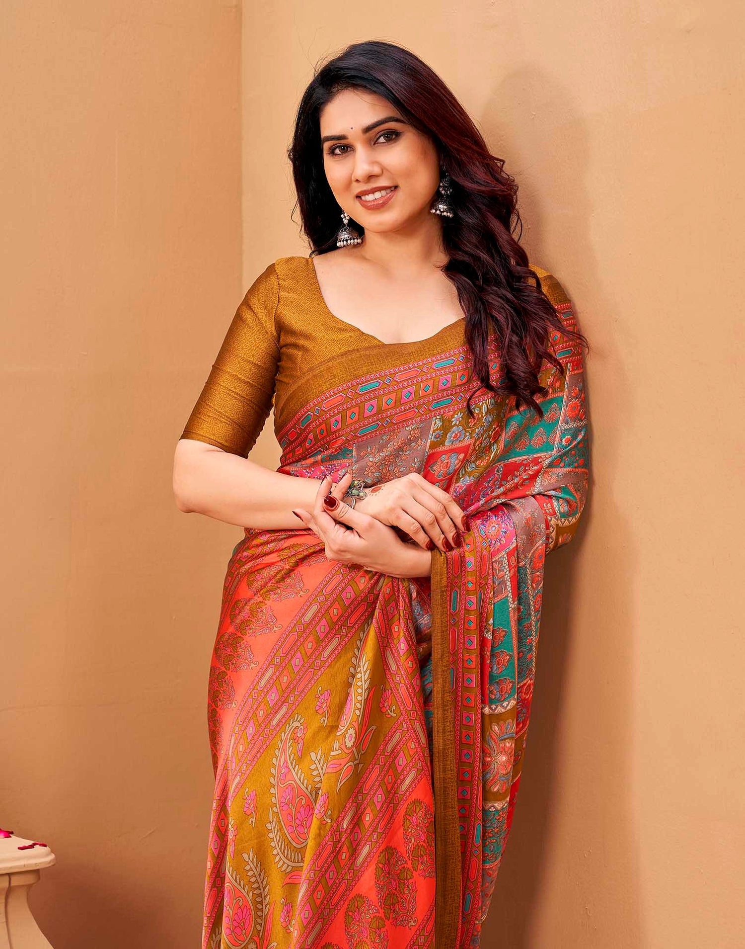 Pink Silk Printed Kalamkari Saree