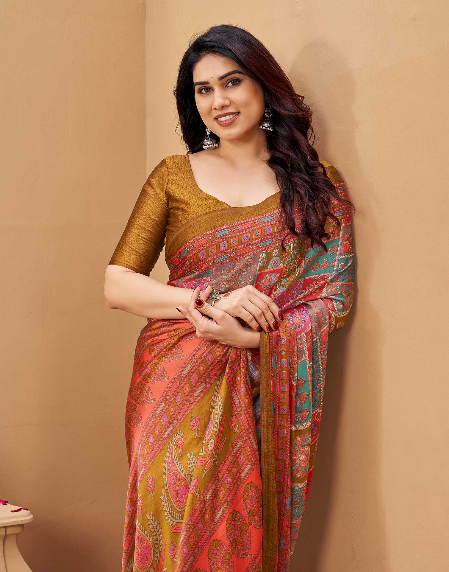 Pink Silk Printed Kalamkari Saree