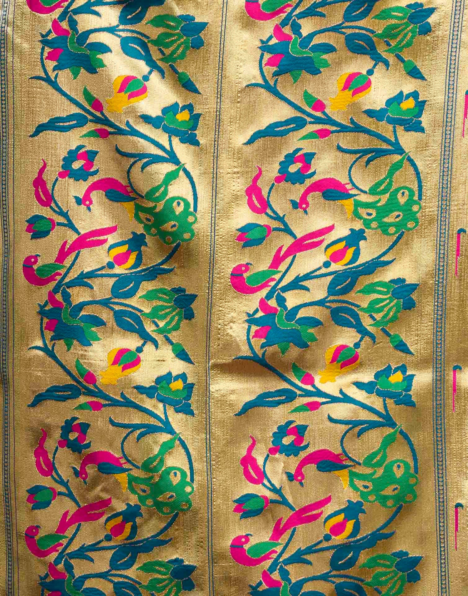 Rama Blue Silk Woven Paithani Saree