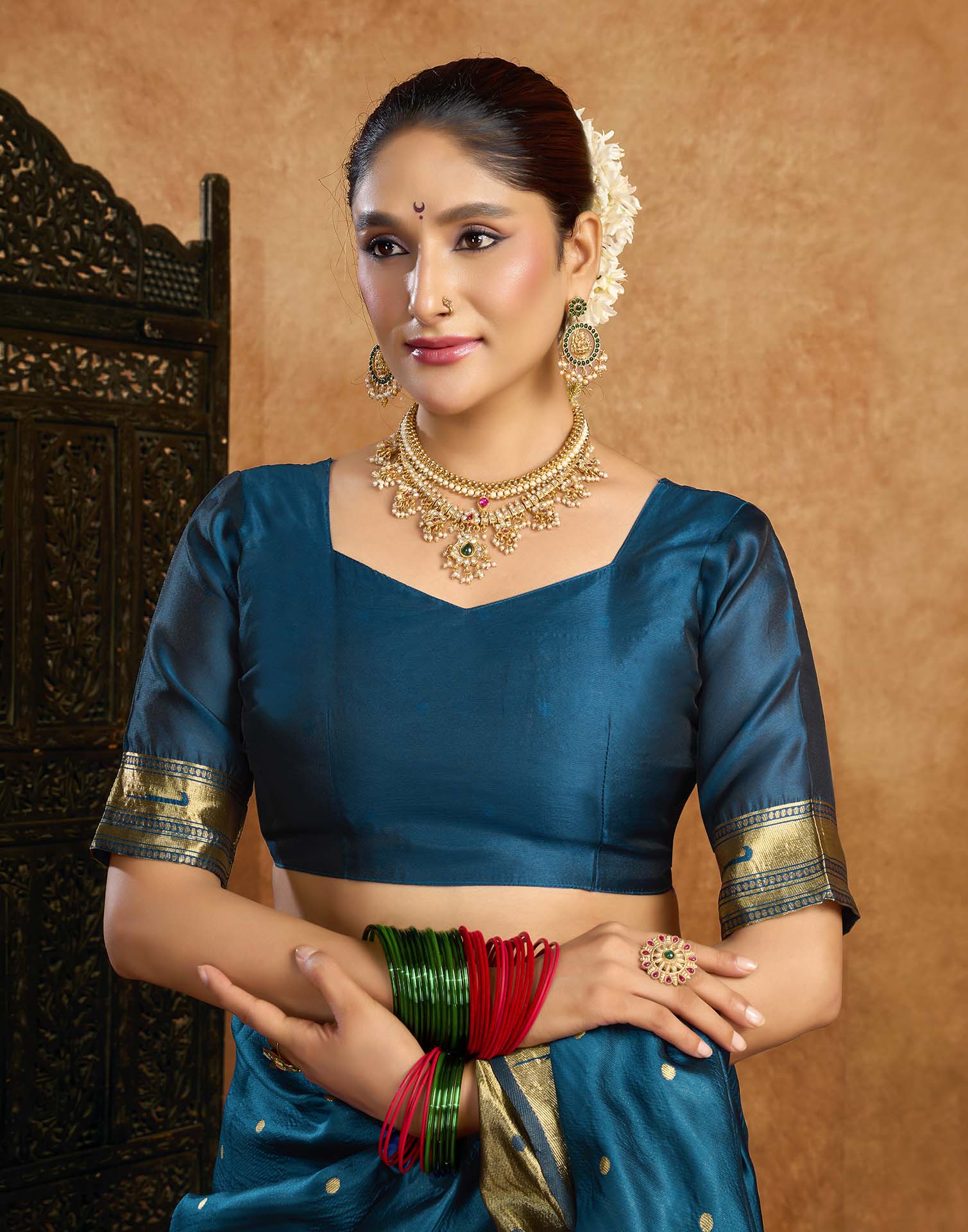 Rama Blue Silk Woven Paithani Saree