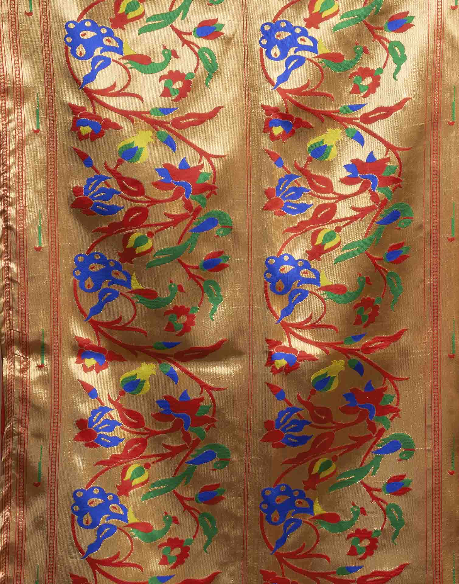 Red Silk Woven Paithani Saree