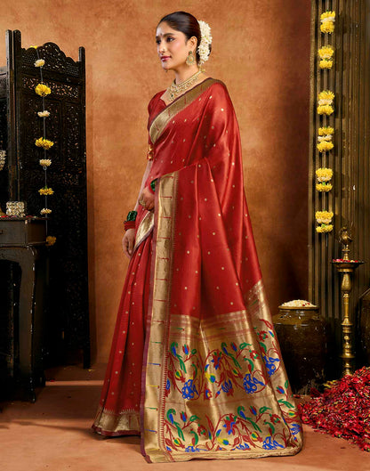 Red Silk Woven Paithani Saree