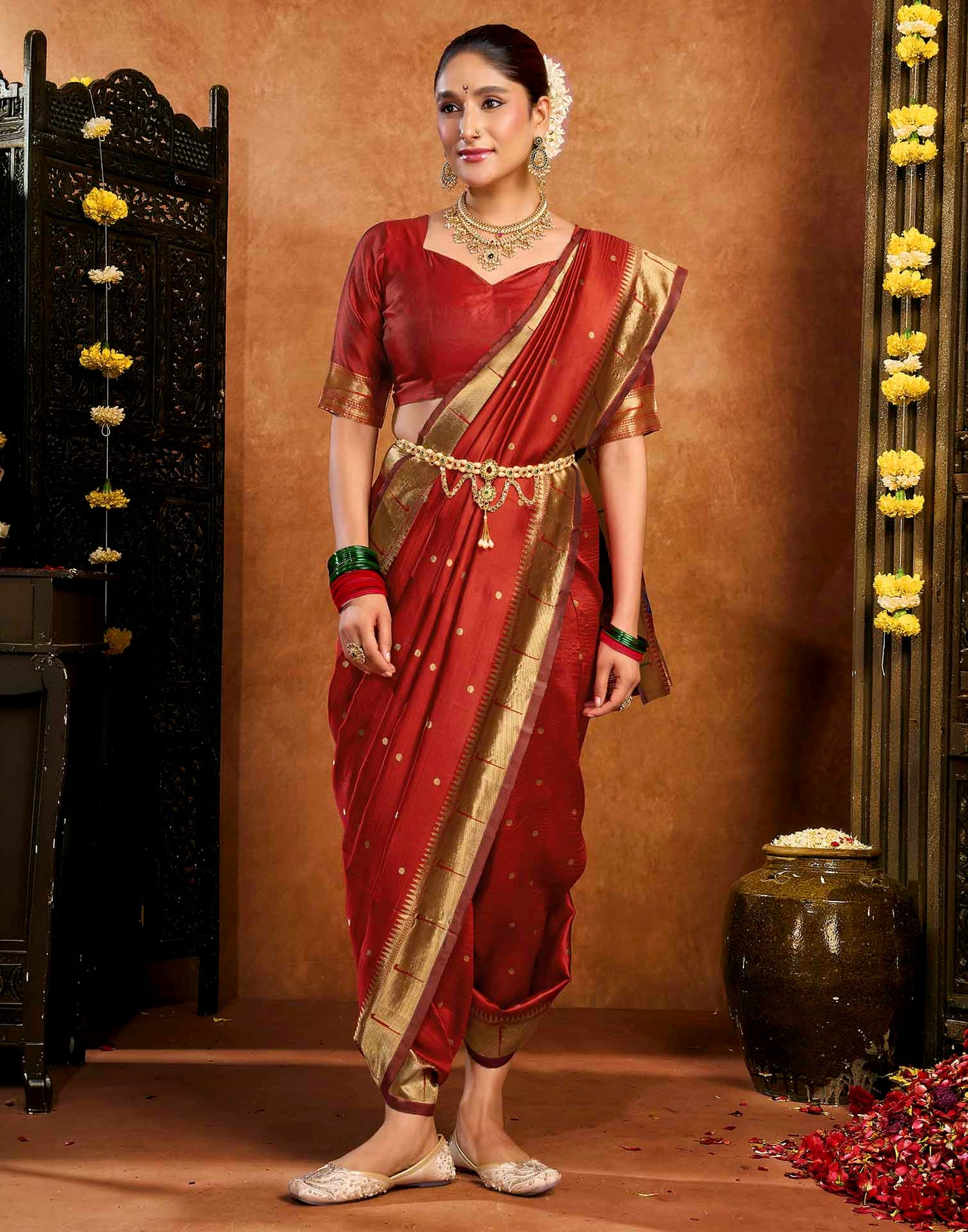 Red Silk Woven Paithani Saree