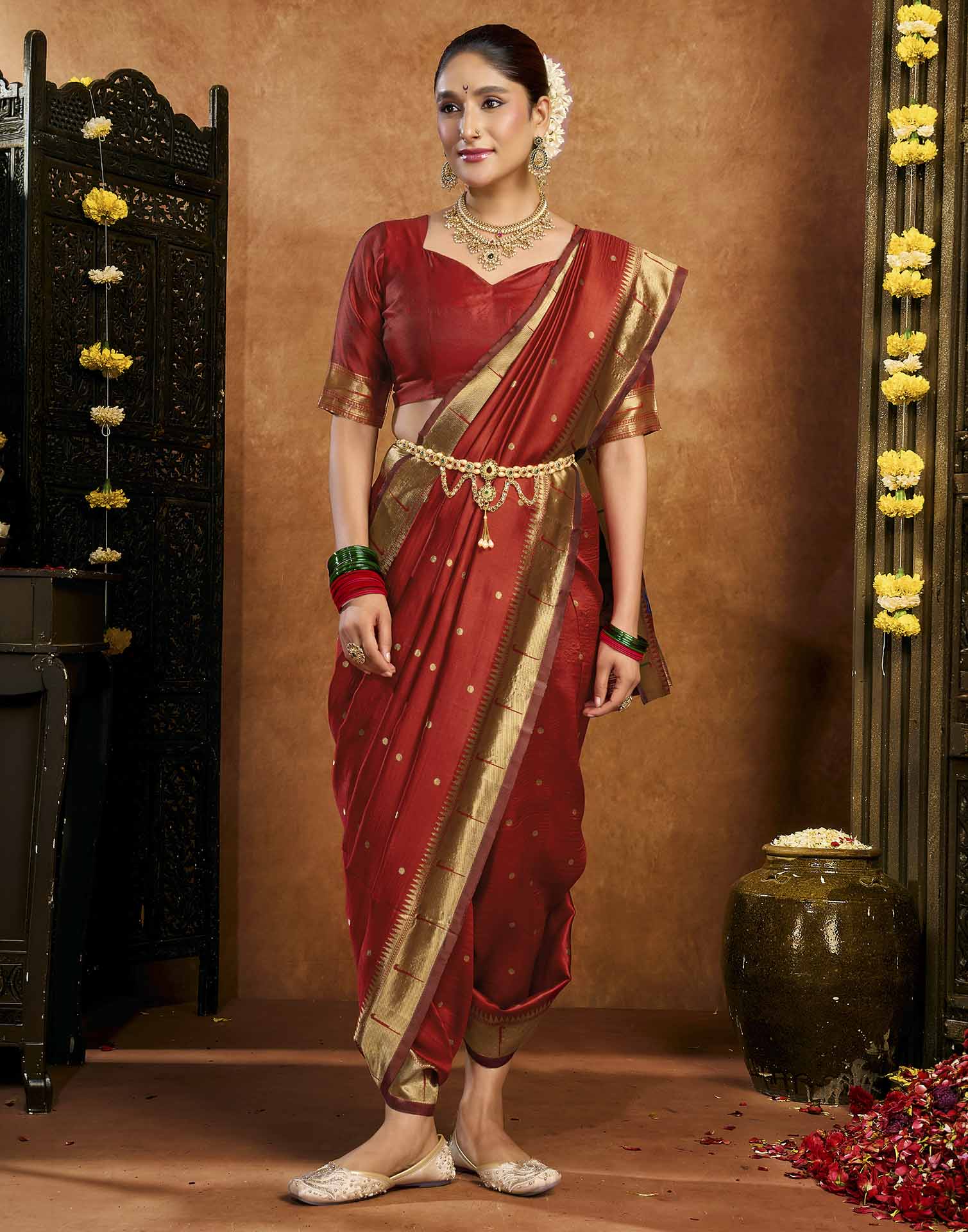 Red Silk Woven Paithani Saree
