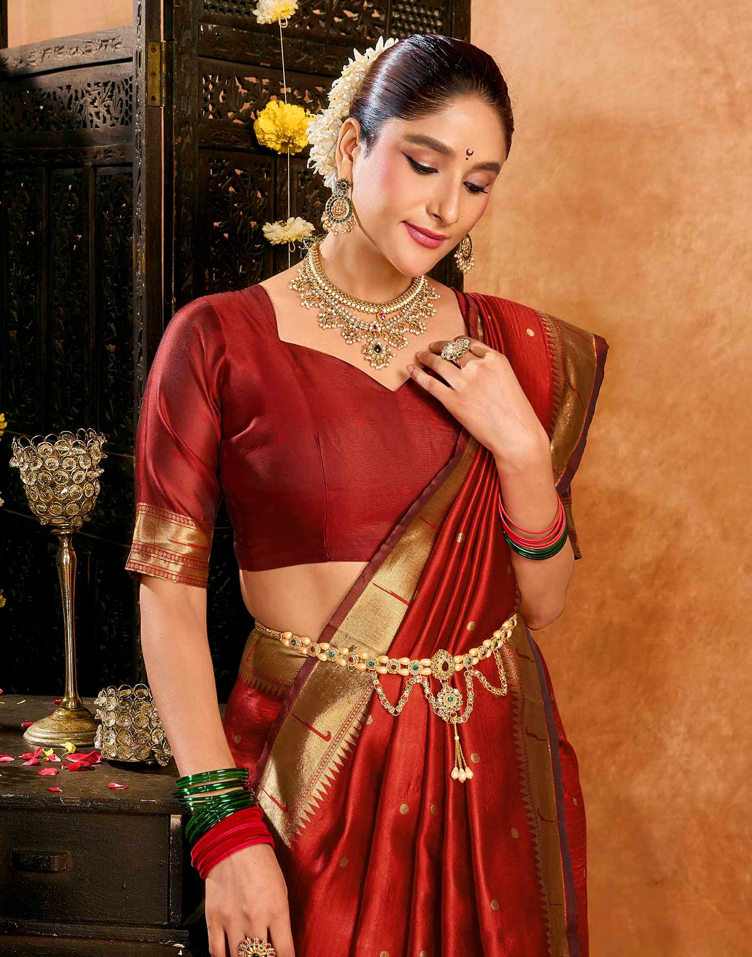 Red Silk Woven Paithani Saree
