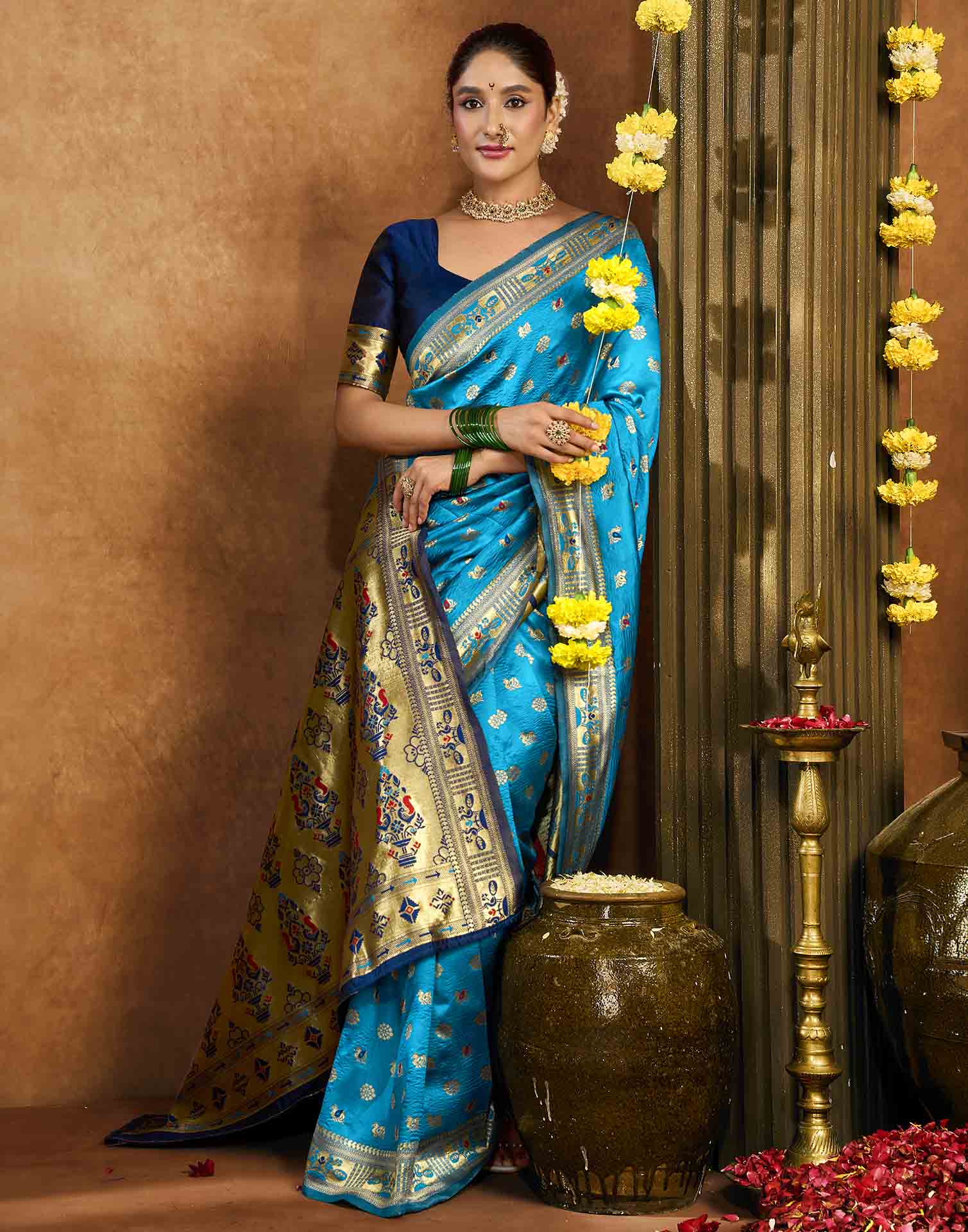 Blue Silk Woven Paithani Saree