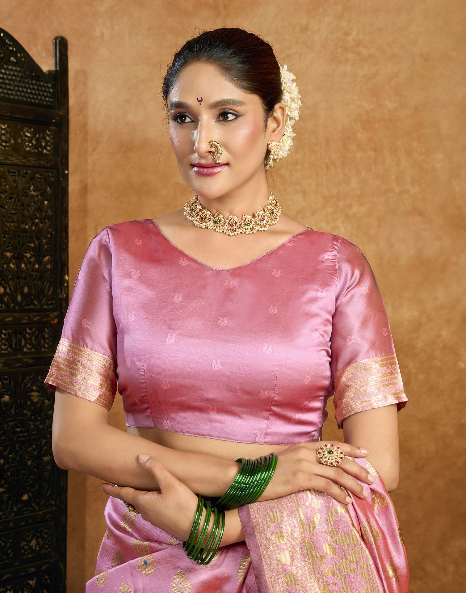Pink Silk Woven Paithani Saree