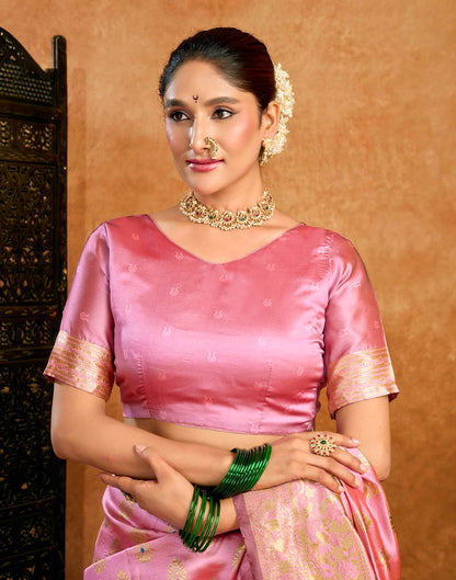Pink Silk Woven Paithani Saree