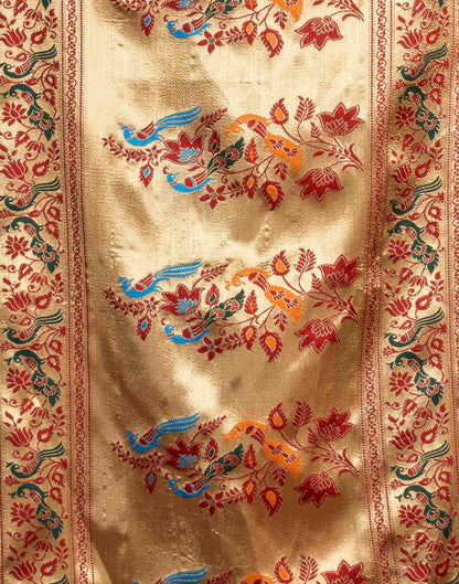 Maroon Silk Woven Paithani Saree