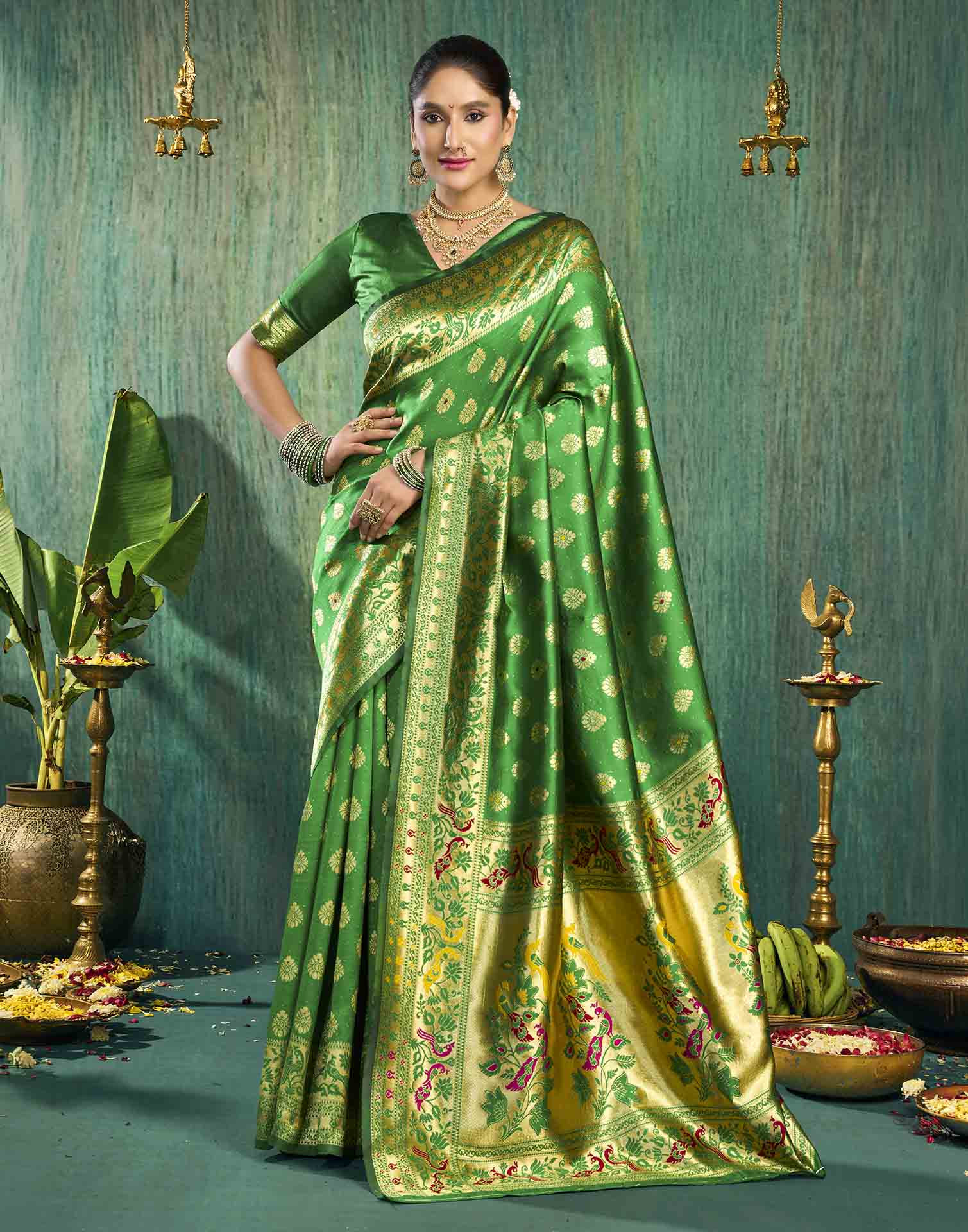 Green Silk Woven Paithani Saree