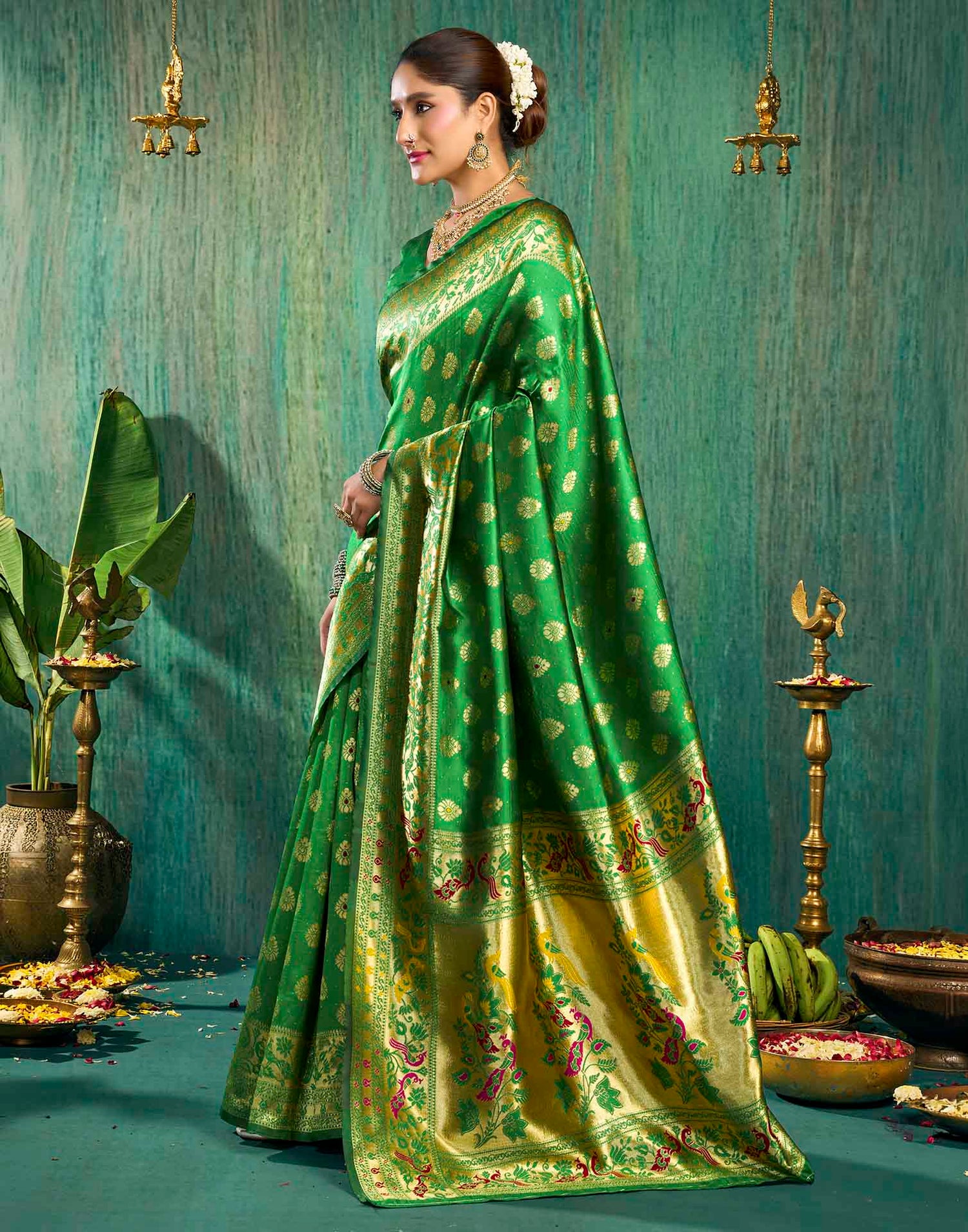Green Silk Woven Paithani Saree