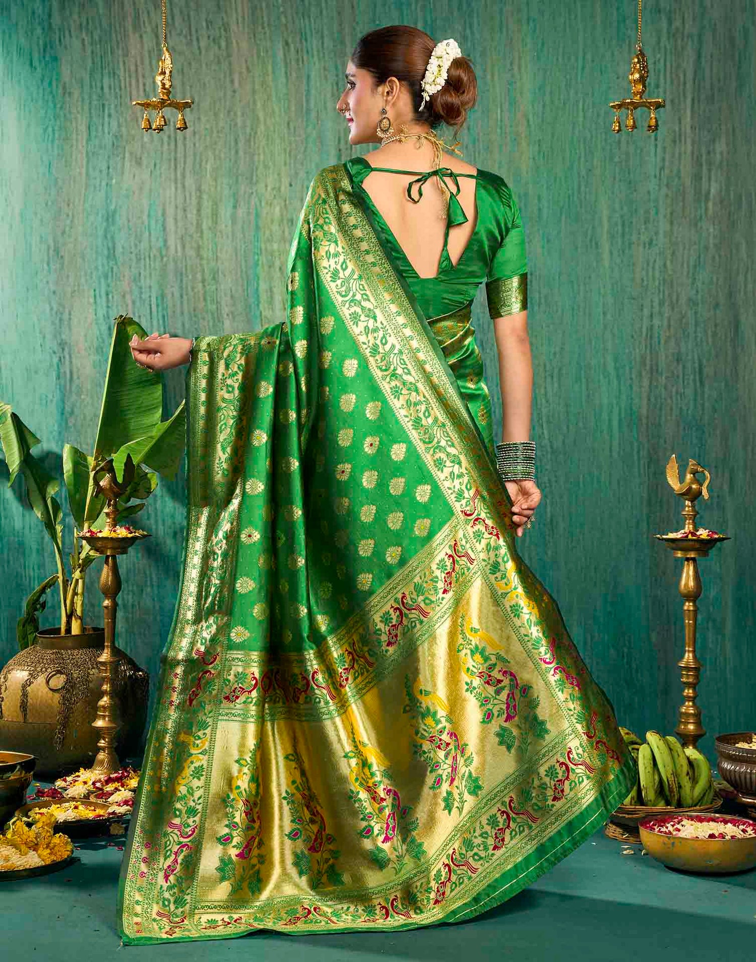 Green Silk Woven Paithani Saree