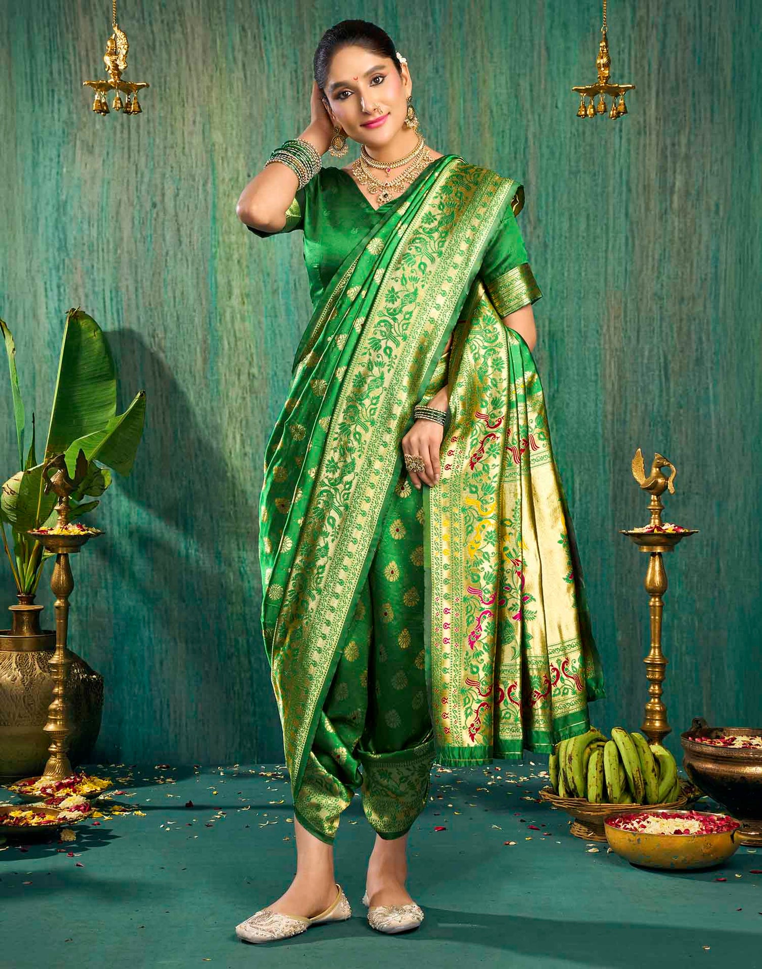 Green Silk Woven Paithani Saree