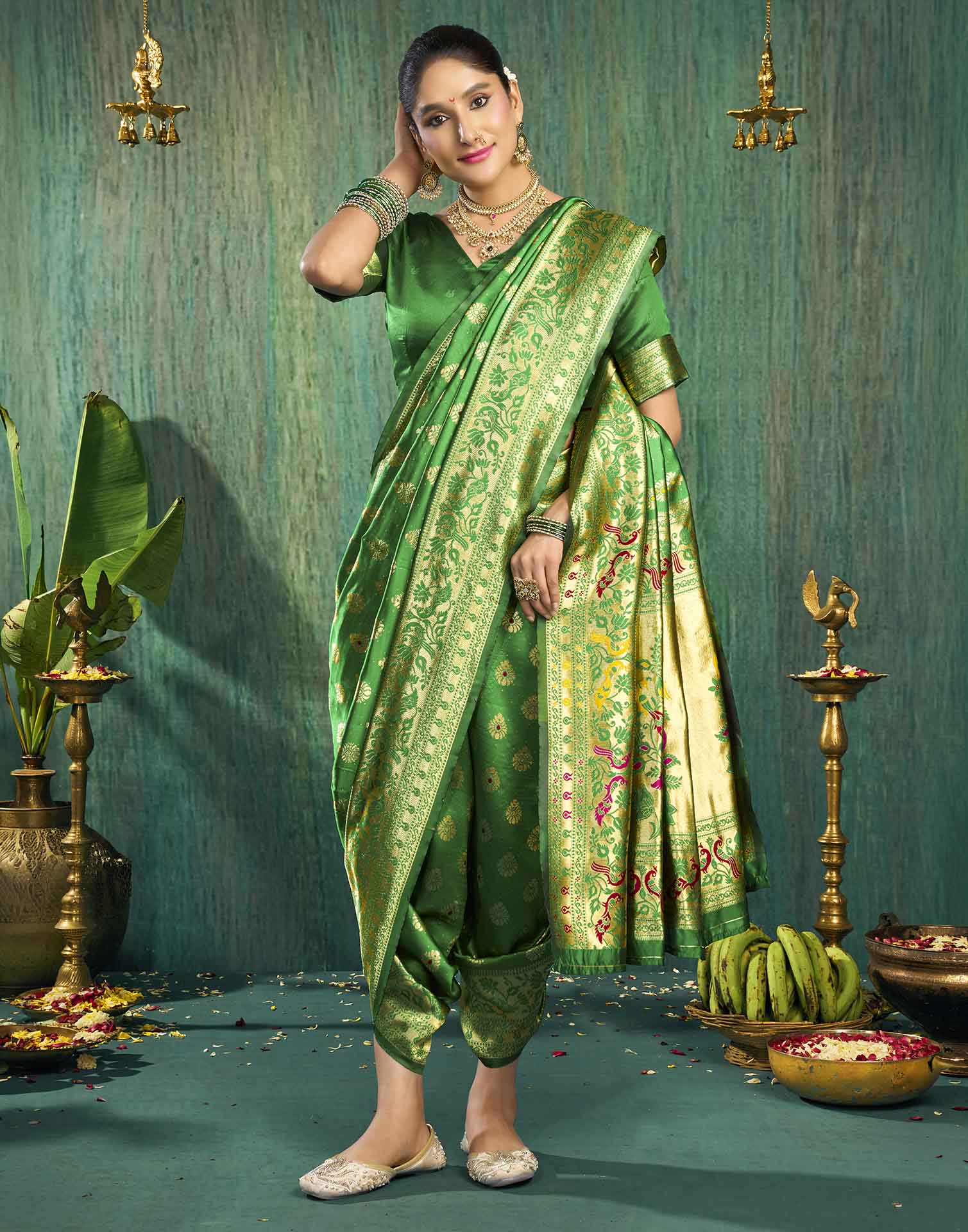 Green Silk Woven Paithani Saree