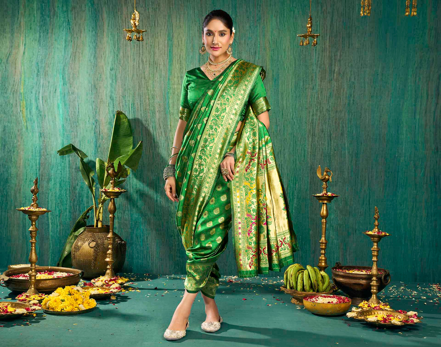 Green Silk Woven Paithani Saree