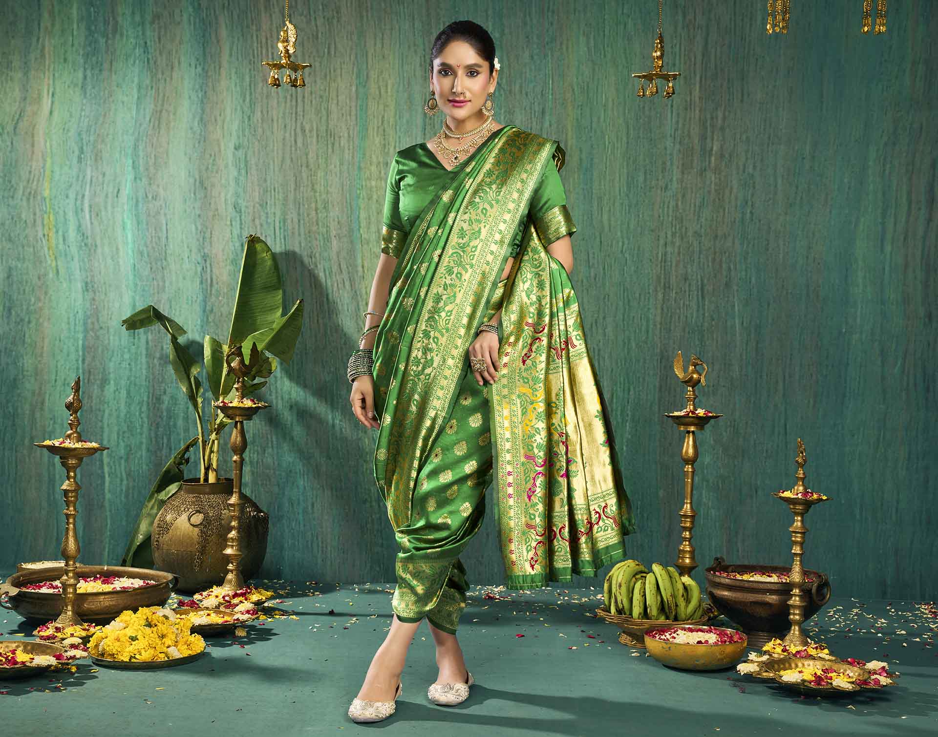 Green Silk Woven Paithani Saree