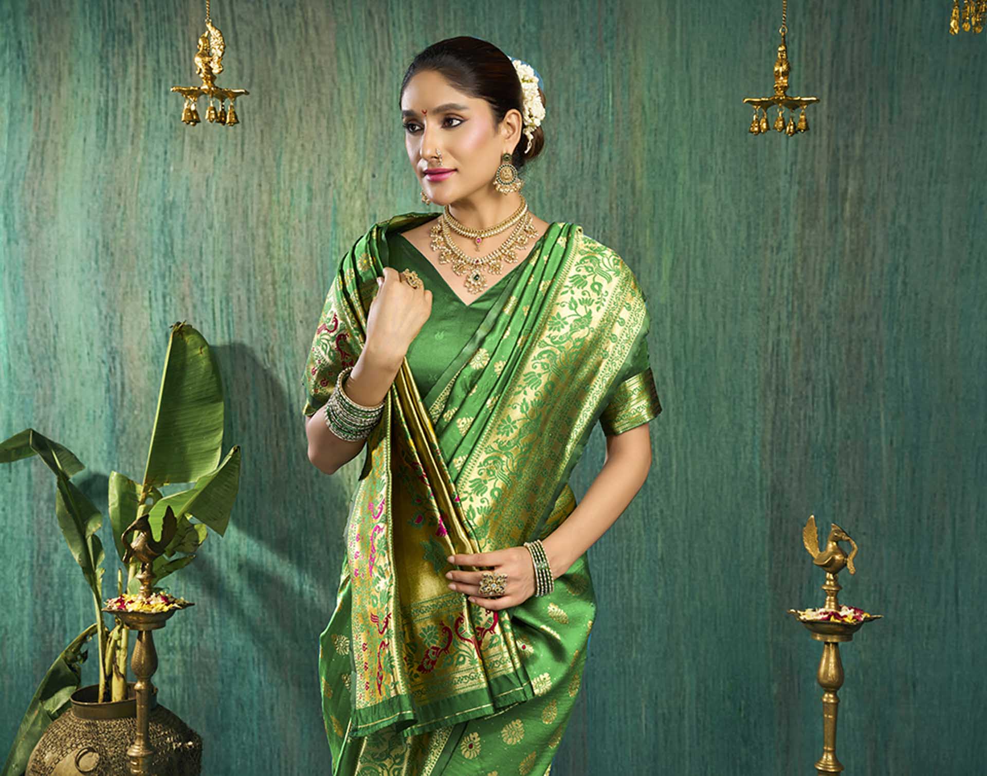 Green Silk Woven Paithani Saree