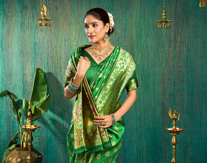 Green Silk Woven Paithani Saree
