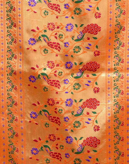 Orange Silk Woven Paithani Saree