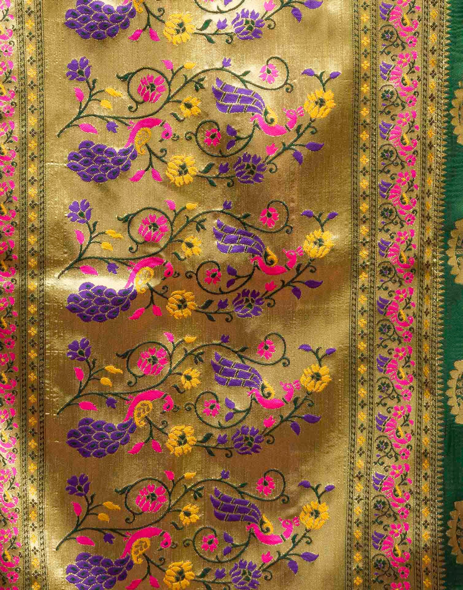 Dark Green Silk Woven Paithani Saree