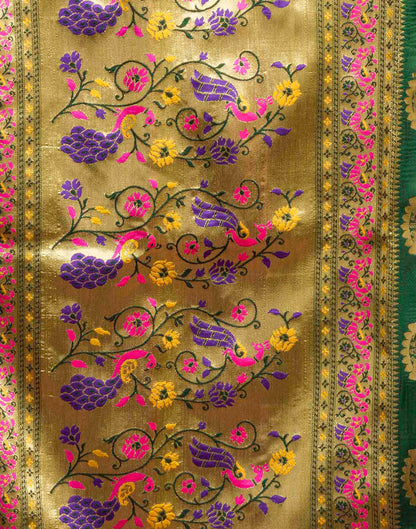 Dark Green Silk Woven Paithani Saree