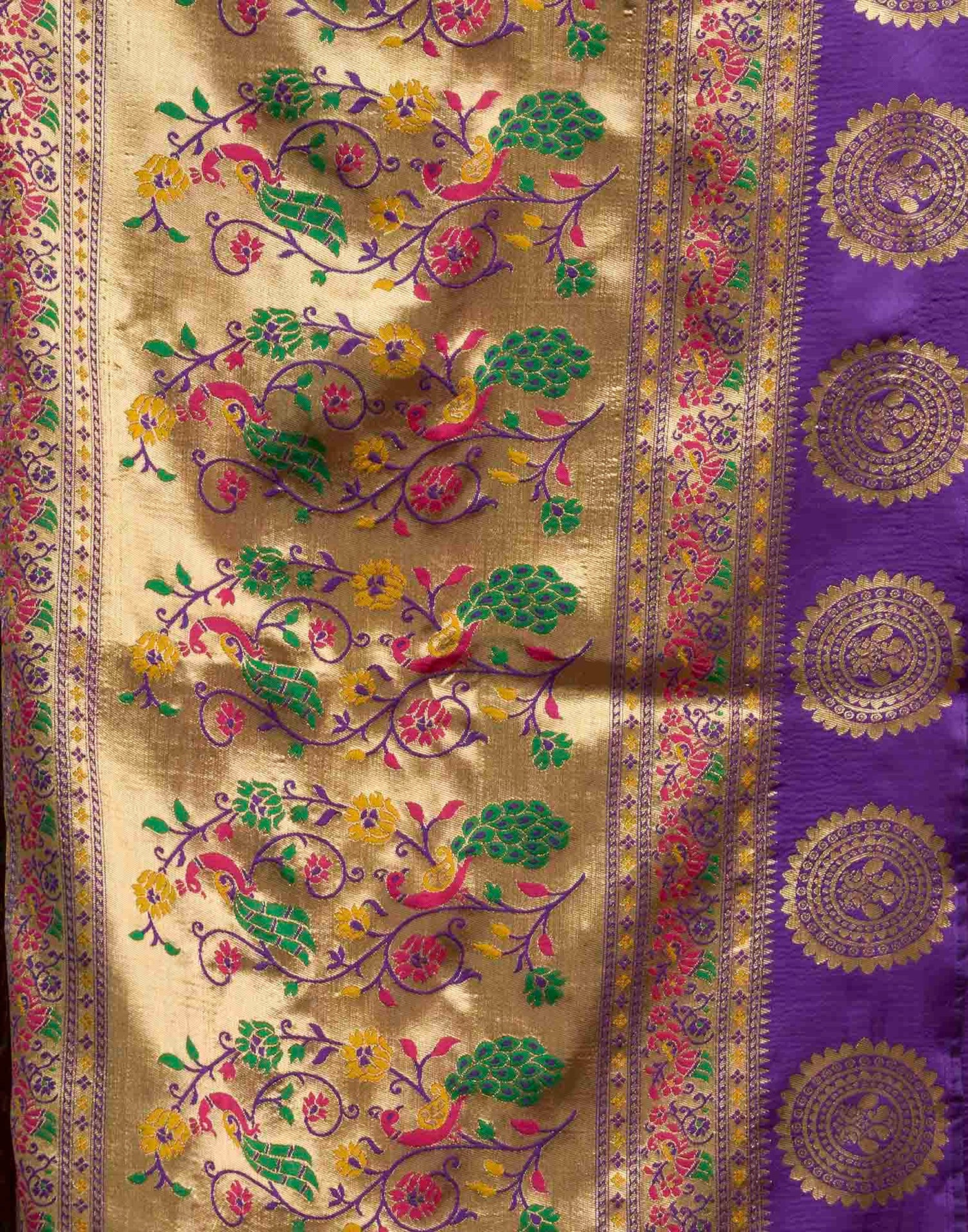 Purple Silk Woven Paithani Saree